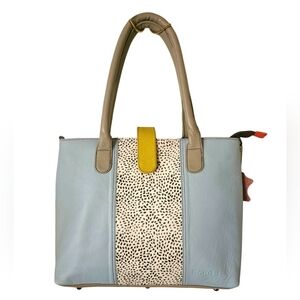 Soruka Bianca Colorblock Mixed Media Large Leather Tote Bag